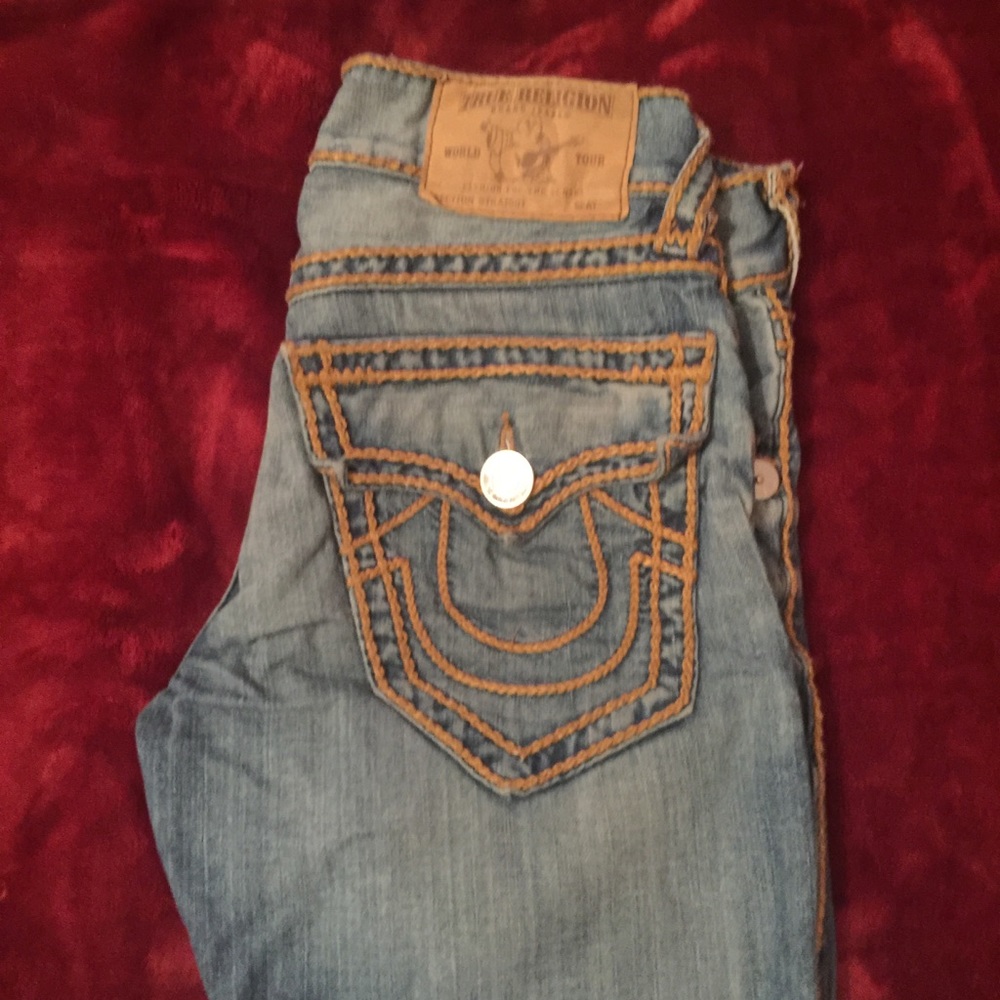 TRUE RELIGION MEN ROPESTITCH STRAIGH JEAN SIZE 28